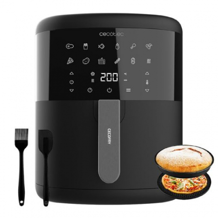 Friteuze - Friteuza cu aer cald, fara ulei Cecotec  1700W, 6L, Control tactil, Negru