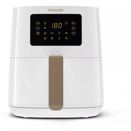 Friteuze - Friteuza cu aer cald Philips Airfryer HD9255/30, tehnologie Rapid Air, 800g, capacitate 4.1L, conectat la wifi, curatare rapida, functie de gatit presetata, 13 functii de gatit presetate, compatibil Amazon Alexa