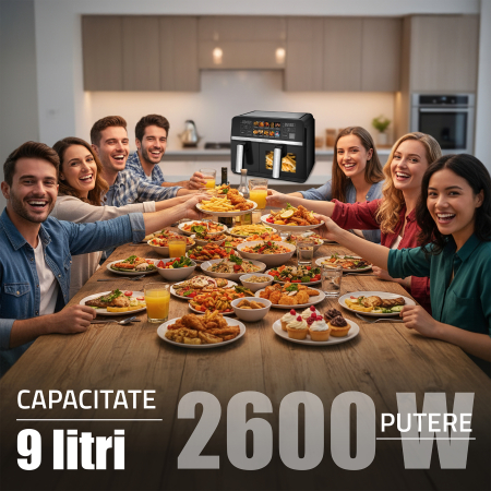 Friteuza cu aer cald Samus AF9DUO-S2600DW, 2600 W, 9 l [6]