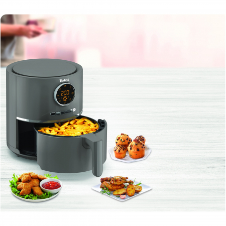 Friteuza cu aer cald Tefal Ultra Fry Digital EY111B15, 1630 W, 8 programe, capacitate 4.2L, temperatura ajustabila, timer 60 minute, Gri [3]