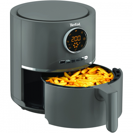 Friteuze - Friteuza cu aer cald Tefal Ultra Fry Digital EY111B15, 1630 W, 8 programe, capacitate 4.2L, temperatura ajustabila, timer 60 minute, Gri