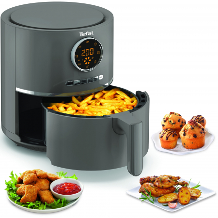 Friteuza cu aer cald Tefal Ultra Fry Digital EY111B15, 1630 W, 8 programe, capacitate 4.2L, temperatura ajustabila, timer 60 minute, Gri [2]