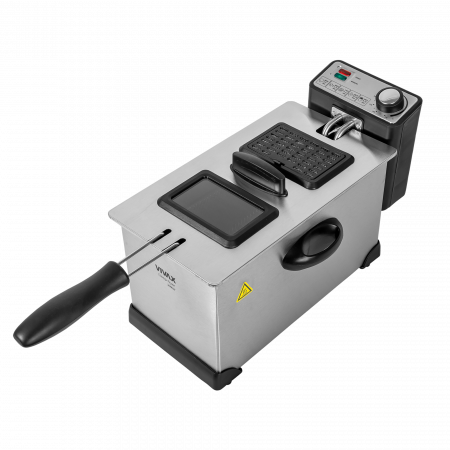 Friteuze - Friteuza cu ulei, VIVAX DF-2003SS, capacitate 3 l, putere 2000 W, Inox, Argintiu