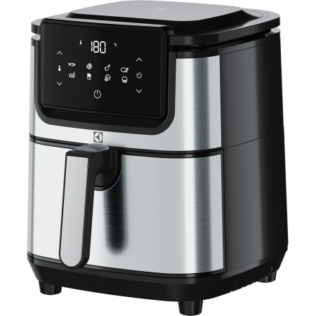 Friteuze - Friteuza fara ulei Electrolux Digital Air Fryer E6AF1-4ST, 1500W, 8 programe, 3,5L, Touch Control, inox