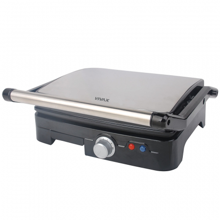 Electrocasnice mici - Gratar electric Vivax SM-1800, 1800 W, Incalzire rapida M-Shape, Termostat detasabil, Deschidere 90 si 180 grade, Suprafata anti-aderenta