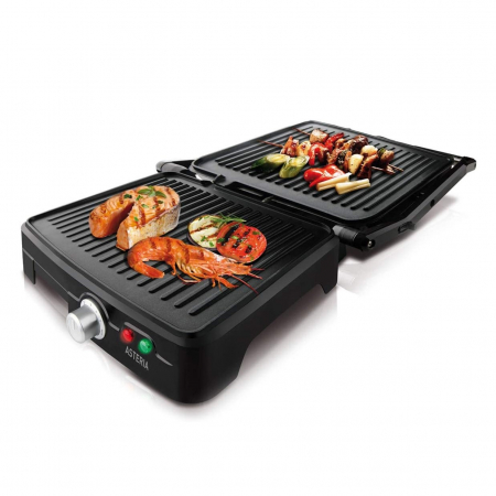Gratar electric Taurus Asteria, 2200W, Placi antiaderente, Termostat reglabil, Inox [2]