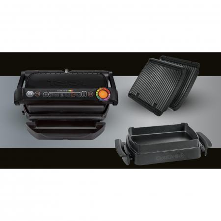 Grill electric Tefal OPTIGRILL GC714834, 2000W, 6 programe automate de gatit, Senzor automat pentru gatit, Placi detasabile, Negru [3]