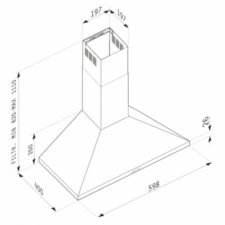 Hota decorativa Pyramis Square Plus Chimney 60 [3]