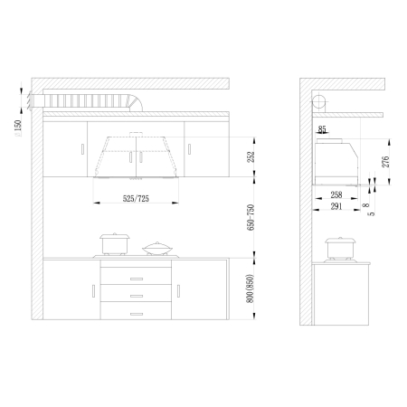 Hota decorativa Samus HS630DLB, 60 cm, 300 mc/h, Negru [1]
