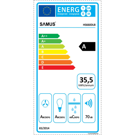 Hota decorativa Samus HS660DLB, 600 mc/h, Negru [2]