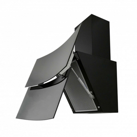 Hota Decorativa Tornado Blaze Touch Free 1100 (60) LED, 1 motor Turbo, latime 60 cm, 4 viteze, absorbtie 1100 m3/ora, filtru anti-grasimi aluminiu 5 straturi, Negru/Sticla [4]