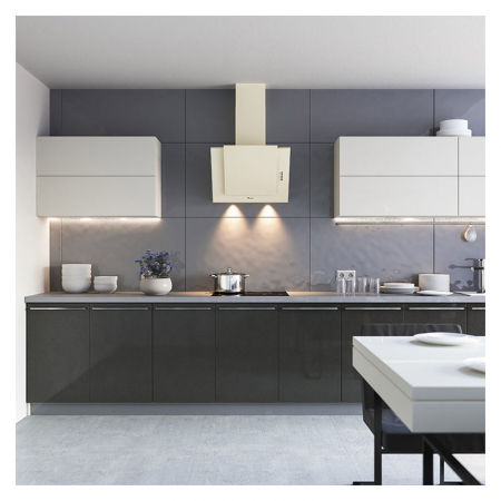 Hota Decorativa Tornado Vertikal 750 (60) LED, 1 motor Turbo, latime 60 cm, 3 viteze, absorbtie 750 m3/ora, filtru anti-grasimi aluminiu 5 straturi, Bej [4]