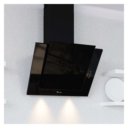 Hota Decorativa Tornado Vertikal 750 (60) LED, 1 motor Turbo, latime 60 cm, 3 viteze, absorbtie 750 m3/ora, filtru anti-grasimi aluminiu 5 straturi, Negru [3]