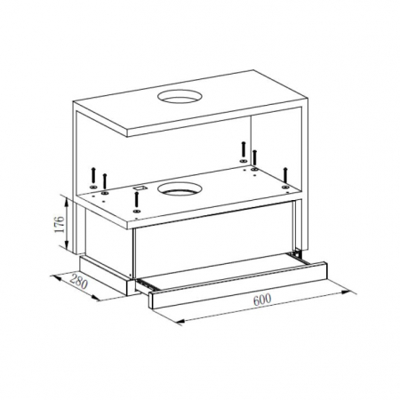 Hota incorporabila telescopica Heinner HTCH-440GBK, putere de absorbtie 325 mc/h, 1 motor, 60 cm, 2 trepte de viteza, Sticla neagra [3]
