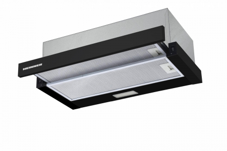 Electrocasnice mari - HOTA INCORPORABILA TELESCOPICA HEINNER HTCH-F400BK, PUTERE ABSORBTIE 358.4 m3/h, 1 MOTOR, LUMINA LED 1 X 2 W, 2 FILTRE DE ALUMINIU, 595 x 225 x 300 MM , NEGRU