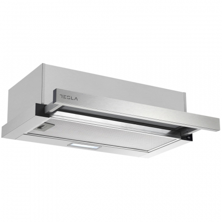 Electrocasnice mari - Hota incorporabila telescopica Tesla DT600AXB, 350 m3/h, Doua motoare 2x60 W, Iluminare LED 1x2 W, 60 cm Gri/Inox