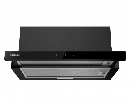 Hota telescopica Pyramis Premium Power Turbo MDT Touch Control Full Black Glass, 60 cm, 597 mc/h, 4 viteze, Clasa A [0]