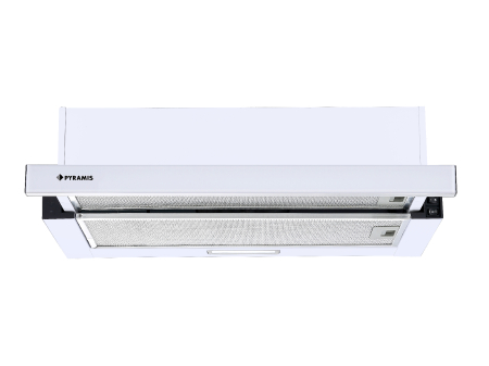 Electrocasnice mari - Hota telescopica Pyramis Sliding ATM2 Full White Glass, 60 cm, 328 mc/h, 2 motoare, 2 viteze, Clasa D