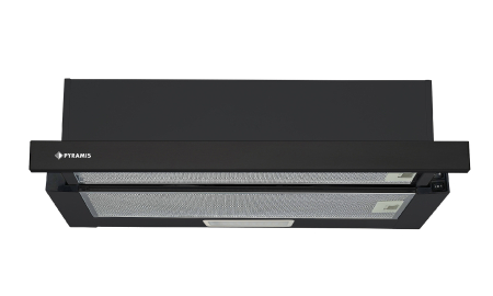 Electrocasnice mari - Hota telescopica Pyramis Sliding ATS2 Full Black, 59.5 cm, 334 mc/h, 2 motoare, 2 viteze, Clasa D