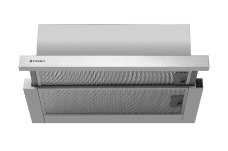 Hote - Hota telescopica Pyramis Turbo MDT SL Inox, 60 cm, 573 mc/h, 2 viteze, Clasa B