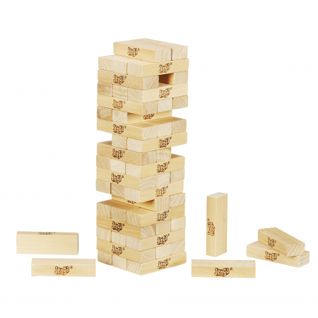 Jocuri de societate - Joc Jenga Classic, Hasbro, Lemn, 6 ani+