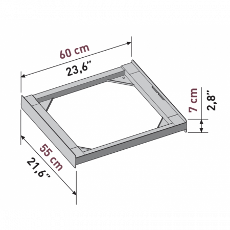 Kit universal de suprapunere a masinii de spalat si a uscatorului de rufe , Meliconi, TORRE BASIC STYLE L60 [3]