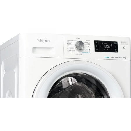 Masina de spalat rufe frontala WHIRLPOOL FFB 8258 WV EE, 6th Sense, 8 kg, 1200rpm, Clasa B, alb [6]