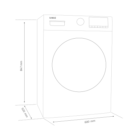 Masina de spalat rufe Samus WSDMI-80142, 8 kg, 1400 rpm, Motor Inverter, Display LED, Clasa A [11]