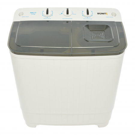 Masini de Spalat Semiautomate - Masina de spalat rufe semiautomata BUNTZ BMS-55, 5 Kg, Capacitate rufe stoarcere 3Kg, 300 W, Negru