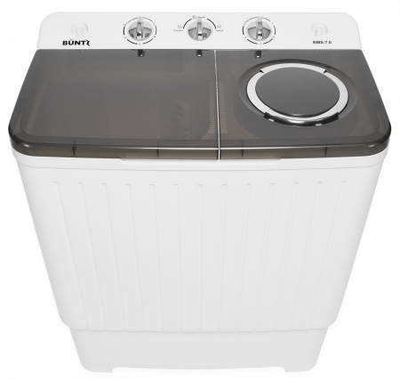 Electrocasnice mari - Masina de spalat rufe semiautomata Buntz BMS-70, 7 Kg, Capacitate rufe stoarcere 5.2 Kg, 400 W, Alb/Negru