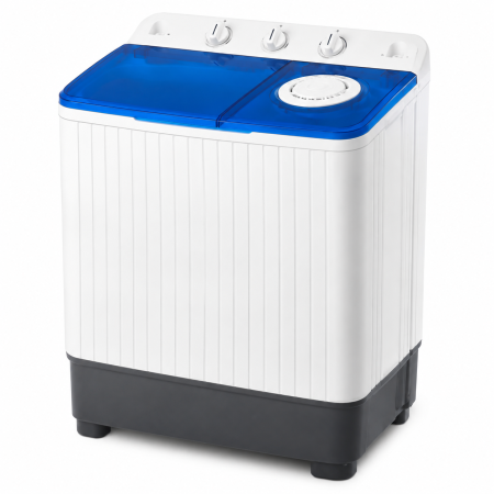 Electrocasnice mari - Masina de spalat rufe semiautomata Buntz BMS-86, 8 Kg, Capacitate rufe stoarcere 6Kg, 380 W, Alb/Albastru