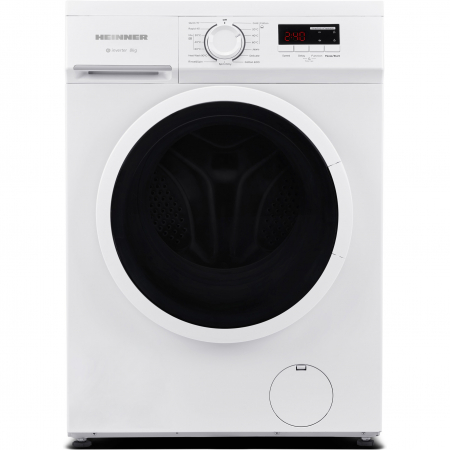 Electrocasnice mari - Masina de spalat rufe slim Heinner HWM-M8014SMA+++, 8 kg, 1400 rpm, Clasa A, Motor inverter, Display digital, Blocare acces copii, Program Hygine 90°C, Alb