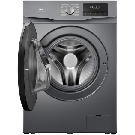 Masina de spalat rufe TCL FF0814SA1, 8 kg, 1400 RPM, Clasa A, BLDC Inverter Motor, Steam Wash, Drum Clean, 24 Hour Delay, Honeycomb Drum, Quick Wash 18 min, Add Garment, 16 Programe, Argintiu [1]