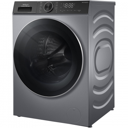 Masina de spalat rufe Tesla WF91480T, 9 kg, 1400 RPM, Clasa A, Inverter, Steam, Smart, Control Touch, LED, Argintiu [2]
