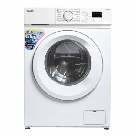 Masina de spalat rufe VIVAX WFL-100616CDS, 6 kg, 1000 RPM, Clasa E, Display digital, , Eco, Control electronic, Blocare acces copii, Temperatura reglabila, Alb