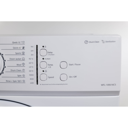 Mașină de spălat rufe VIVAX WFL-100616CSI, Inverter, 6 kg, 1000 rpm, Slim, Clasa energetică A, 16 programe, Pornire întârziată 3-18h, Spălare rapidă 15 min, Funcție abur, Alb [3]