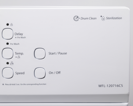 Masina de spalat rufe VIVAX WFL-120716CS, 7 kg, 1200 RPM, Clasa E, Baby Care, Eco, Control electronic, Blocare acces copii, Temperatura reglabila, Drum Clean Sterilization, Program Rapid, Delay Start, 16 programe, Alb [4]