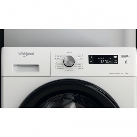 Masina de spalat rufe Whirlpool FreshCare+ FFS 7259 B EE, 7 kg, 1200 rpm, Clasa B, Tehnologia al-6lea Simt, Motor Inverter, Alb/Negru [3]