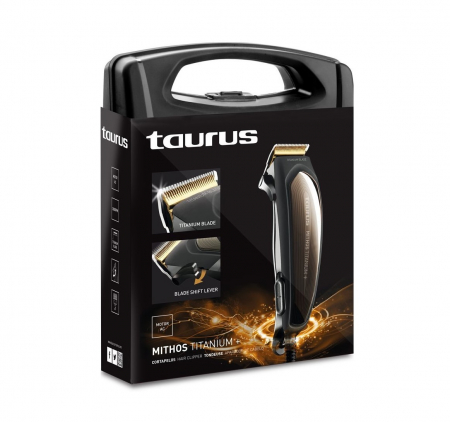 Aparat de tuns Taurus Mithos Avant Plus,15 accesorii, Cutite titanium, Negru/Maro [2]