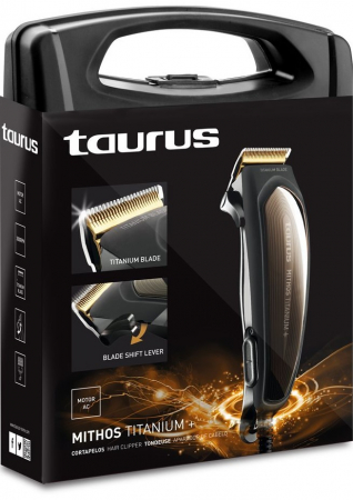 Aparat de tuns Taurus Mithos Avant Plus,15 accesorii, Cutite titanium, Negru/Maro [13]