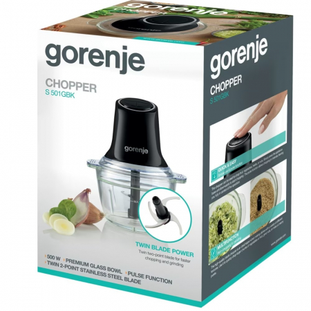 Mini Tocator GORENJE S501GBK, 1l, 500W, 1 Treapta Viteza, Negru [2]