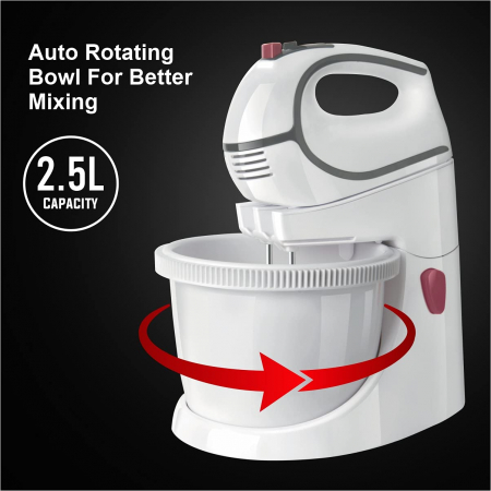 Mixer Taurus Giro Complet, 500W, bol rotativ 2,5l, Alb [6]
