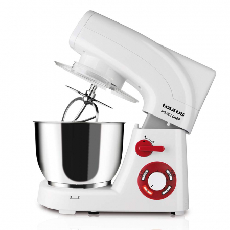 Blendere si mixere - Mixer Taurus Mixing Chef,1200W,Capacitate bol 5.5l, Alb/Rosu