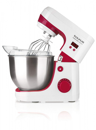 Mixer Taurus Mixing Chef Compact, 600W, Capacitate bol 4.2l, Alb/Rosu [2]
