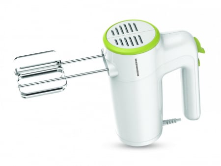 Mixer de mana HEINNER HM-300GR, 300w, 6 viteze+turbo, 2 seturi accesorii inox, alb/verde