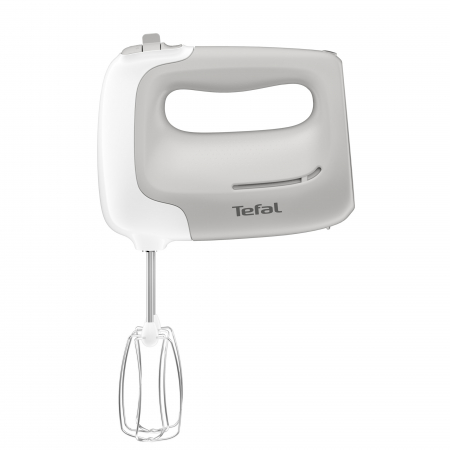 Mixer de mana TEFAL Prep'Mix HT450B38, 450W, 5 trepte viteza, functie turbo, set 2 teluri, 2 carlige, alb/ gri [1]