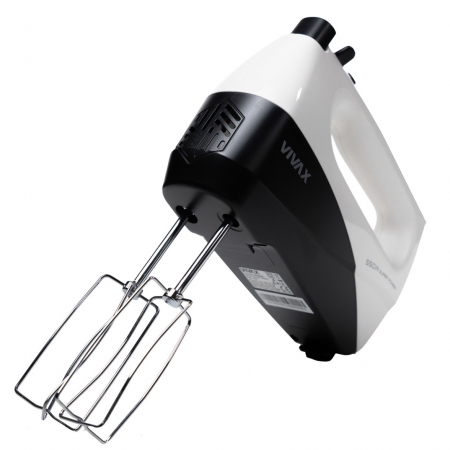 Mixer de mana Vivax HM-550WB, 550 W, 5 viteze, Functie turbo, Alb/Negru [5]