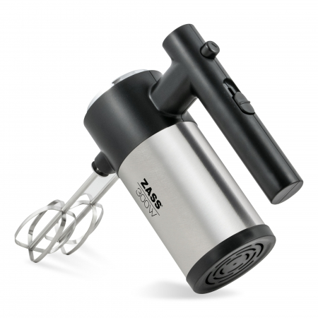Mixer de mana Zass ZHM 08Negru, putere 300W, maner ergonomic, 5 viteze, 2 teluri si 2 carlige din inox, lungime cablu 1m [2]