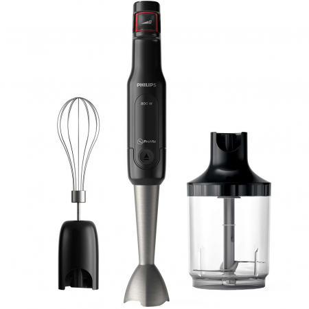Resigilate - Mixer vertical Philips Viva Collection HR2621/90, 800 W, Viteza variabila + Turbo, tel, tocator XL, Negru