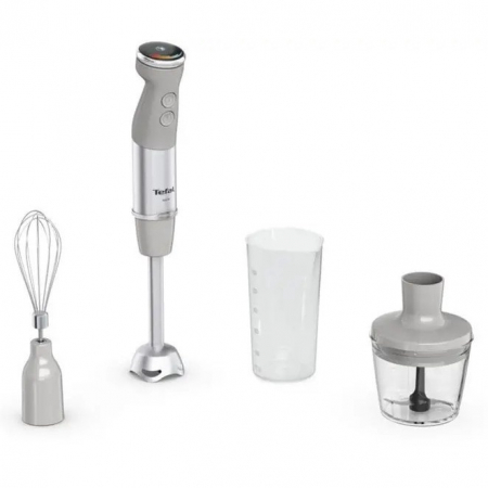 Mixere - Mixer vertical Tefal HB673B30, 0.8 ml, 1000 W, Turbo, Alb / Gri